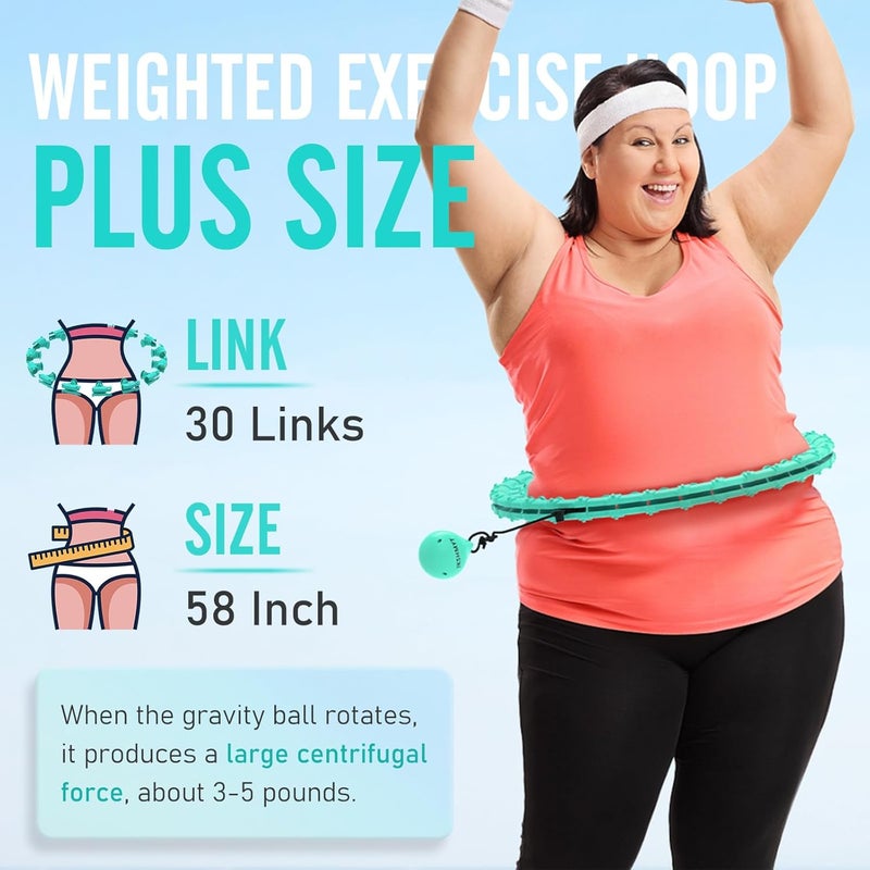 JKSHMYT Weighted Hula Circle Hoops for Adults Weight Loss, Infinity Fit Hoop Plus Size, 30 Detachable Links, Exercise Hoop for Women and Beginners - Image 2